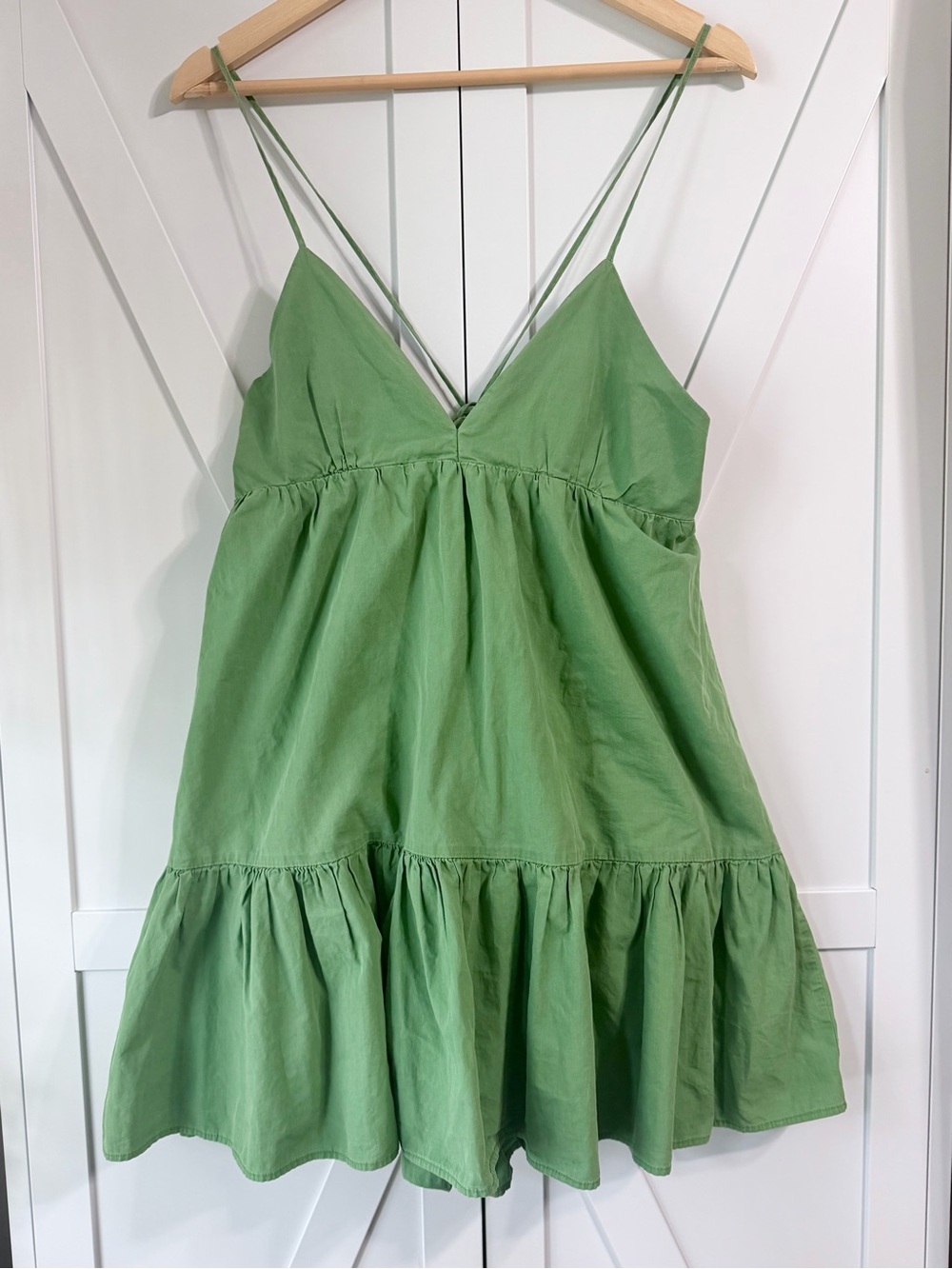 Deluc Harlow green mini dress - 100% cotton - size Large